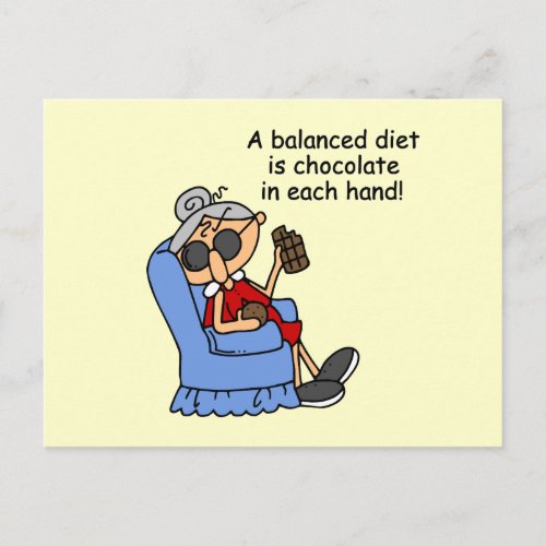 Balanced Chocolate Diet Postcard