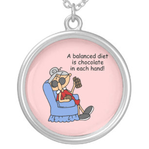 Balanced Chocolate Diet Silver Plated Necklace