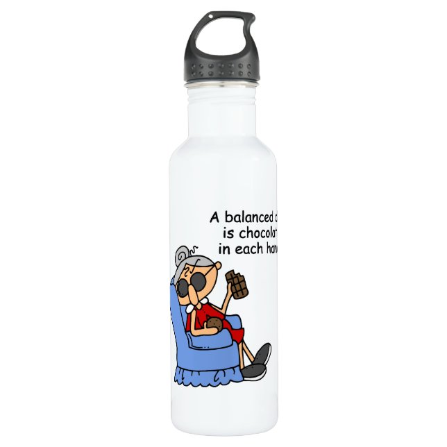 Balanced Chocolate Diet Stainless Steel Water Bottle (Front)