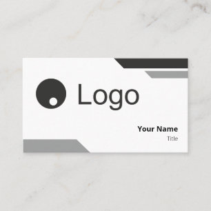 Balanced Grayscale Classic Dual Stripes Graphic Business Card