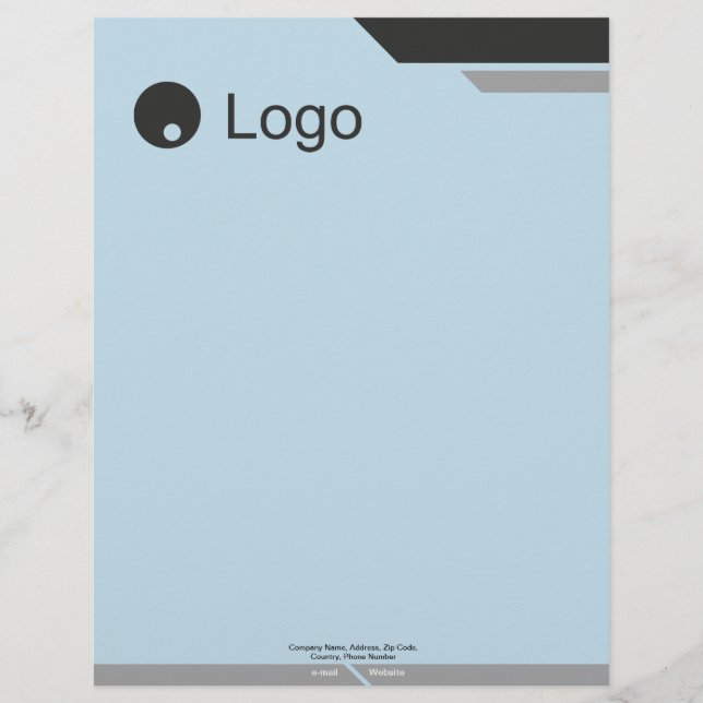 Balanced Grayscale Classic Dual Stripes Graphic Letterhead (Front)