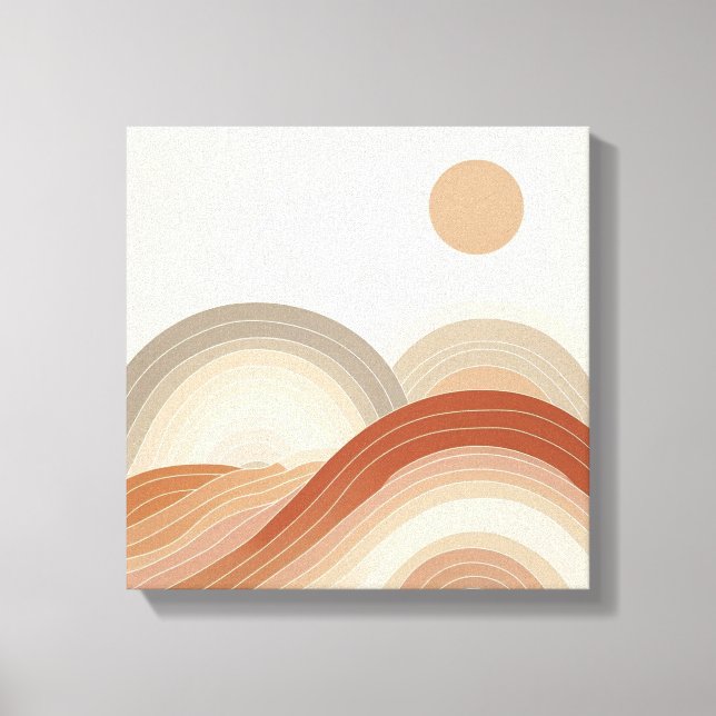 Balanced Horizon Lines with Minimal Organic Layers Canvas Print (Front)