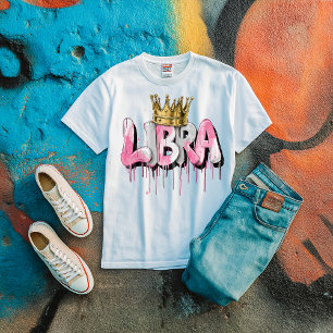 Balanced Libra Zodiac Graffiti Airbrush with Crown Tri-Blend Shirt