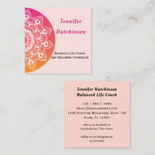 Balanced Life Coach Wellness Square Business Card
