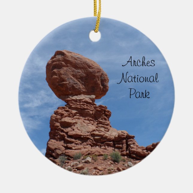 Balanced Rock- Arches National Park Ceramic Ornament (Front)