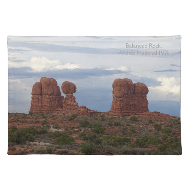 Balanced Rock, Arches National Park cloth placemat (Front)