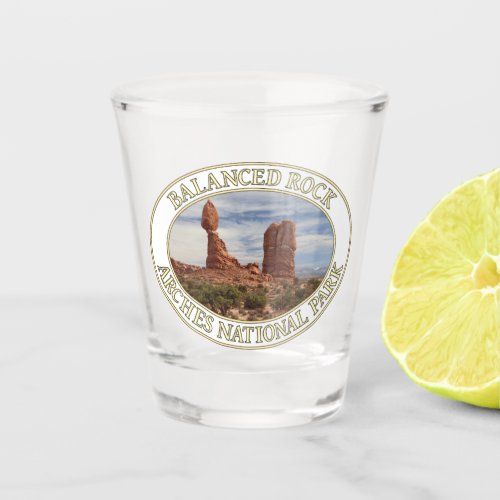 Balanced Rock at Arches National Park in Moab UT Shot Glass
