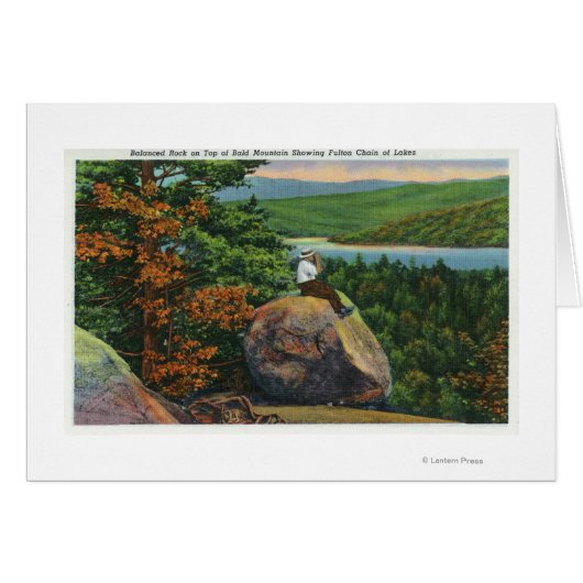 Balanced Rock View of Fulton Chain of Lakes Cards (Front Horizontal)