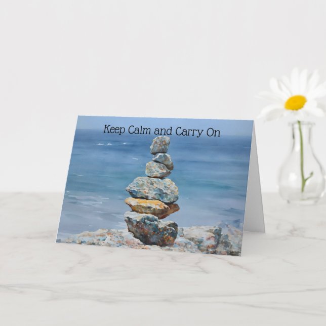Balanced Rocks Encouragement Good Work Art Card (Small Plant)