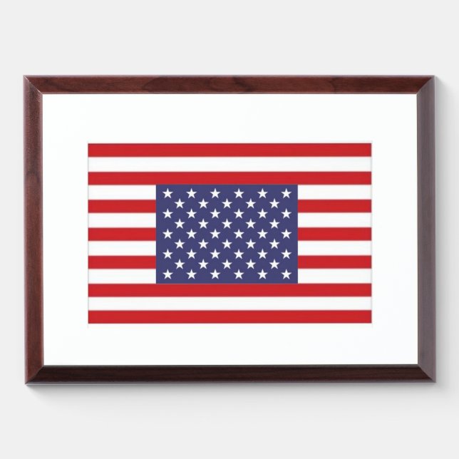 “Balanced Stars” American Flag Playing Cards  Award Plaque (Horizontal)