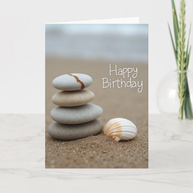 Balanced Stone Birthday Card (Front)