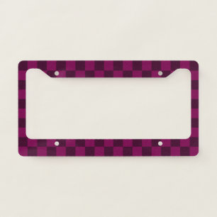 Balanced Visuals with Maroon Checkerboard Pattern License Plate Frame