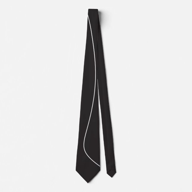Balanced White Classic Line Graphic Neck Tie (Front)