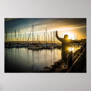 Balancing Act With Two Sun Flares Photography Poster
