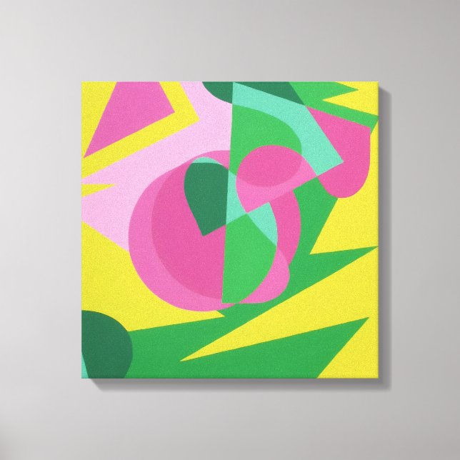 Balancing Act Yellow Background Canvas Print (Front)