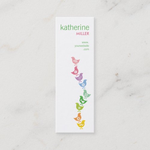 fatfatin Balancing Retro Rainbow Chicks Profile Business Card