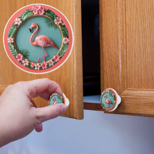 Balancing Flamingo Ceramic Knob
