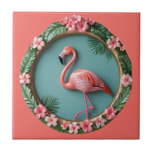 Balancing Flamingo Ceramic Tile