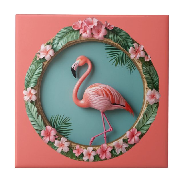 Balancing Flamingo Ceramic Tile (Front)