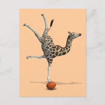 Balancing Giraffe Postcard by Emangl3D at Zazzle