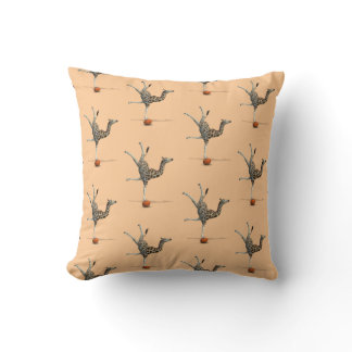 Balancing Giraffe Throw Pillow