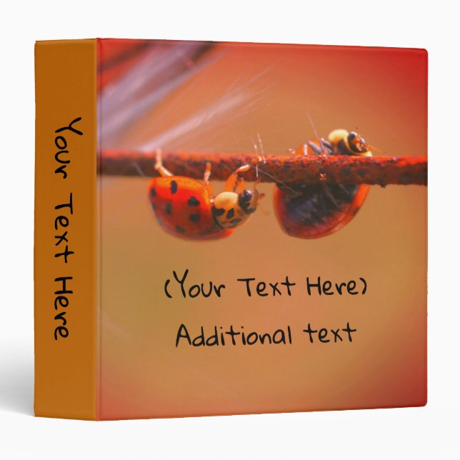 Balancing Ladybugs Nature Personalized 3 Ring Binder (Front/Spine)
