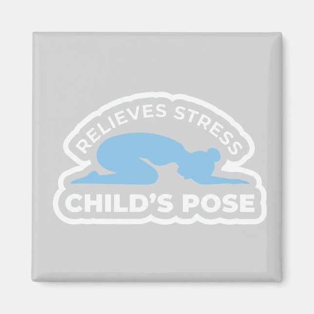 Balasana Child’s Pose • Relieves Stress Yoga Magnet (Front)