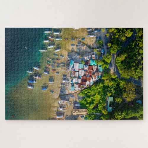 Balatero Port Boats Beach Houses Philippines Photo Jigsaw Puzzle