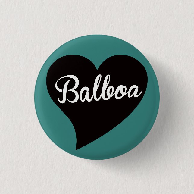 Balboa Black Heart Jade Pinback Button (Front)
