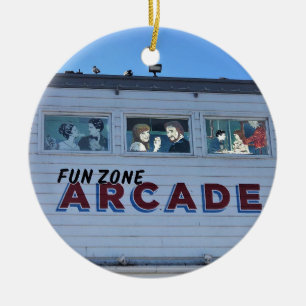 Balboa Fun Zone, Newport Beach, California Ceramic Ornament