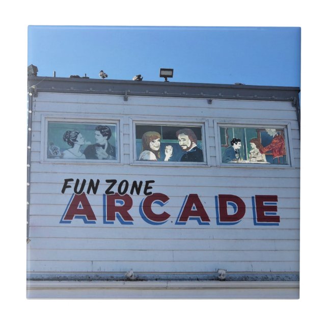 Balboa Fun Zone, Newport Beach, California Ceramic Tile (Front)