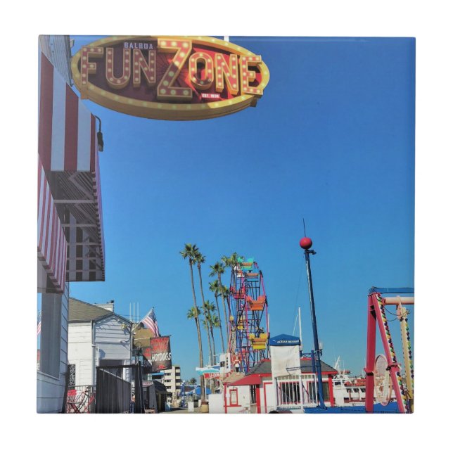 Balboa Fun Zone, Newport Beach, California Ceramic Tile (Front)