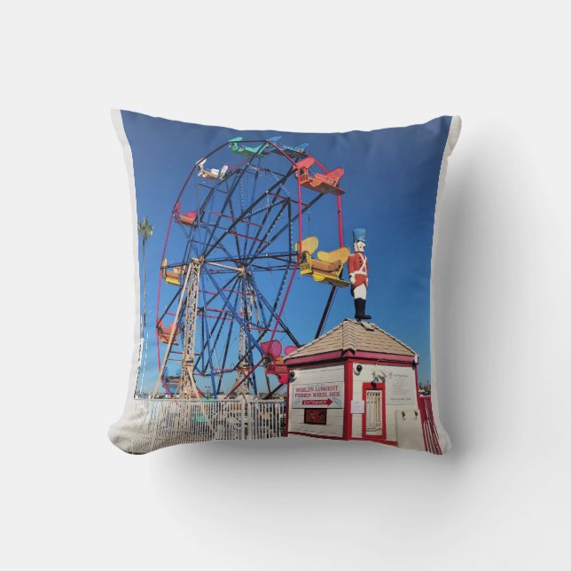 Balboa Fun Zone, Newport Beach, California Throw Pillow (Front)
