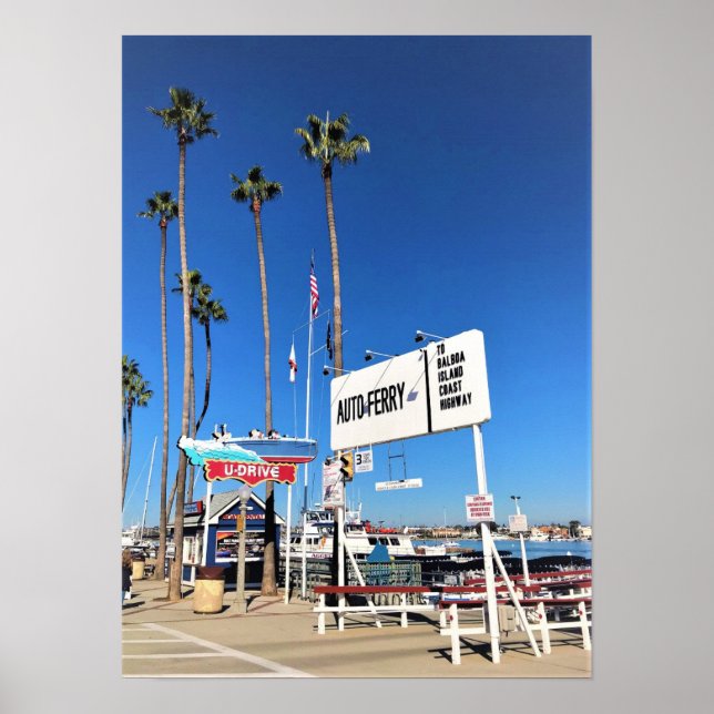 Balboa Island Ferry, Newport Beach, California Poster (Front)