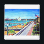 Balboa Island Newport Beach Ca. Magnet<br><div class="desc">30X22 Acrylic mixed with WC paint</div>
