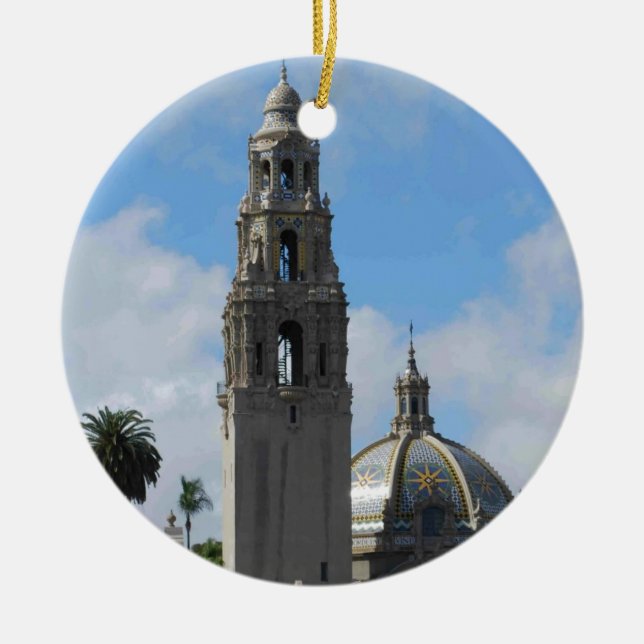 Balboa Park Clock Tower Ceramic Ornament (Front)