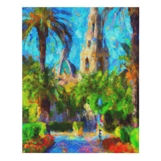 Balboa Park, San Diego Impressionist Oil Painting Faux Canvas Print