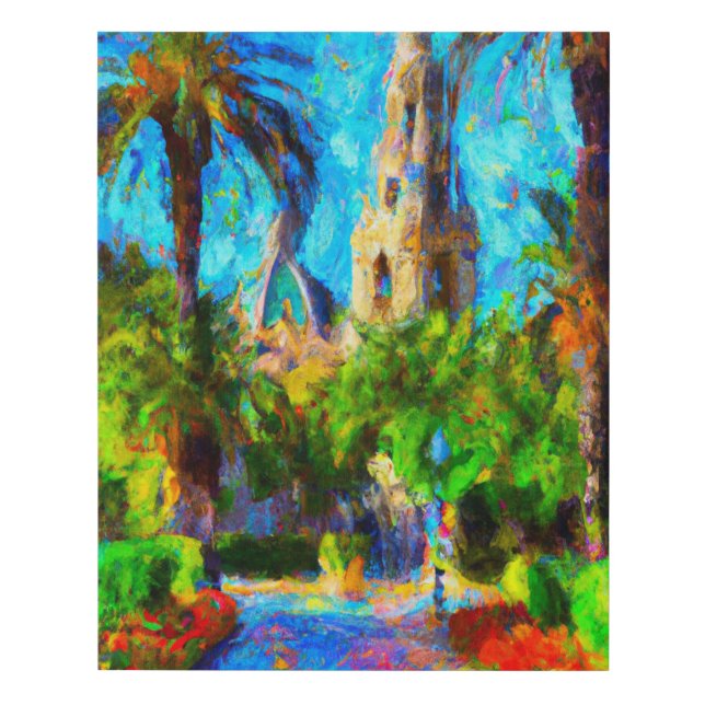 Balboa Park, San Diego Impressionist Oil Painting Faux Canvas Print (Front)