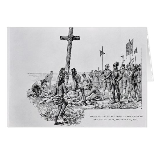 Balboa Setting up the Cross on the Shore (Front Horizontal)