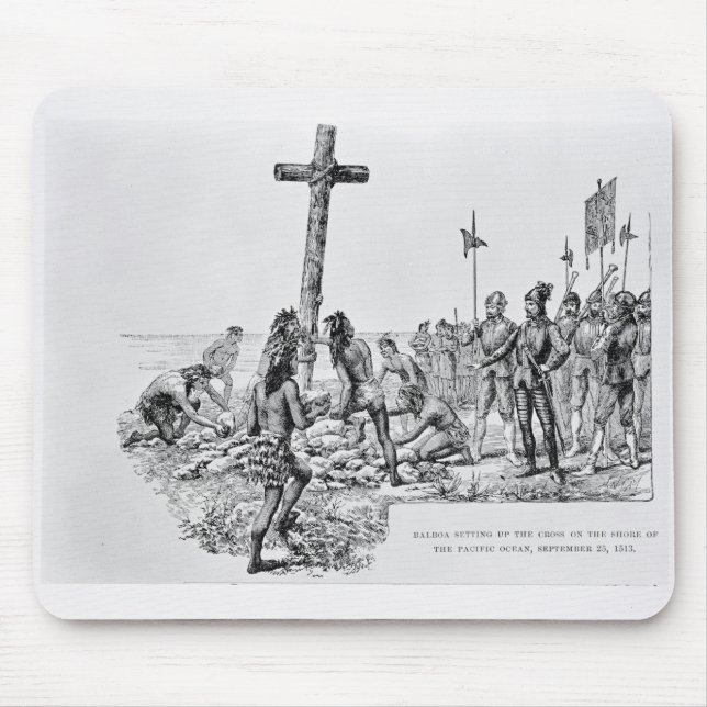 Balboa Setting up the Cross on the Shore Mouse Pad (Front)