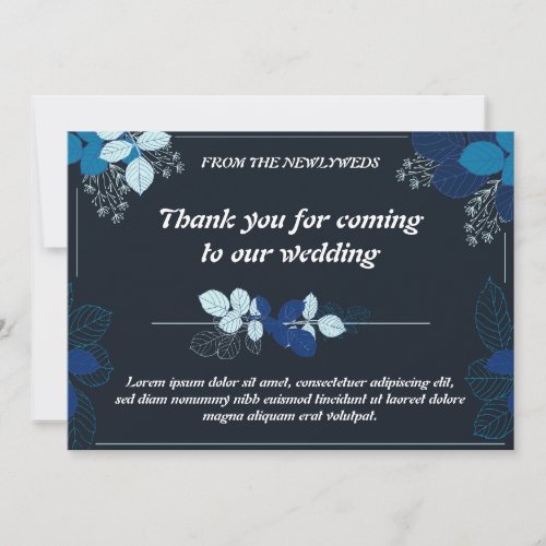 Balck and Blue Palette Thank You Wedding Card