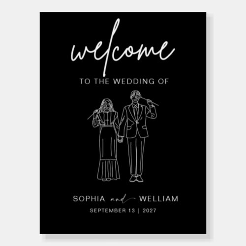 Balck Modern Minimalist Wedding Welcome Sign