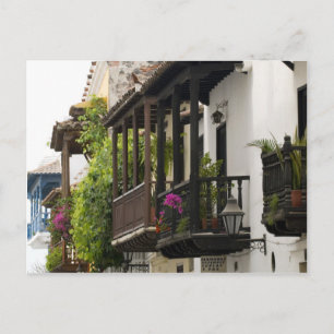 Balconies in Cartagena Postcard