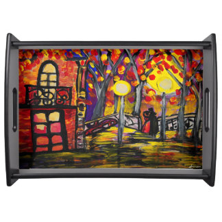 Balcony at Night Serving Tray Large