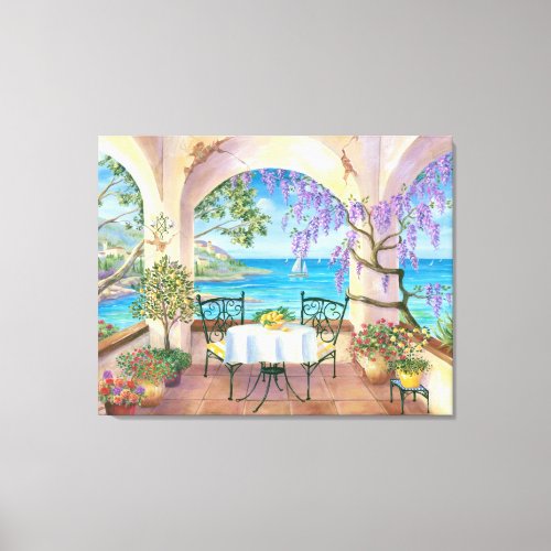 Balcony ocean scene canvas print