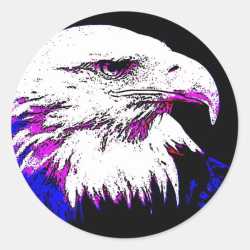Bald American Eagle Classic Round Sticker