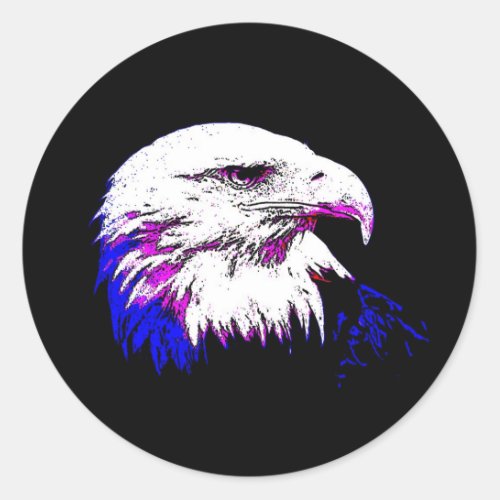 Bald American Eagle Classic Round Sticker