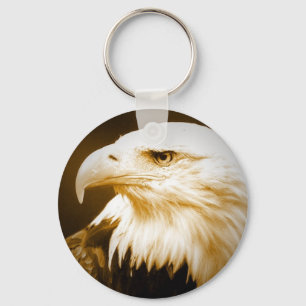 Bald American Eagle Eye Keychain