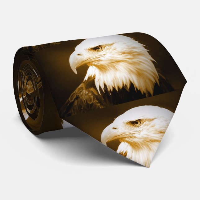 Bald American Eagle Eye Neck Tie (Rolled)