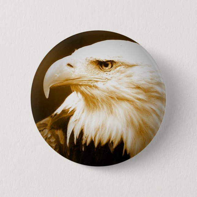 Bald American Eagle Eye Pinback Button (Front)